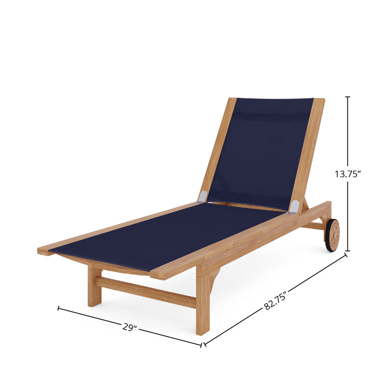 Teak and best sale mesh chaise lounge